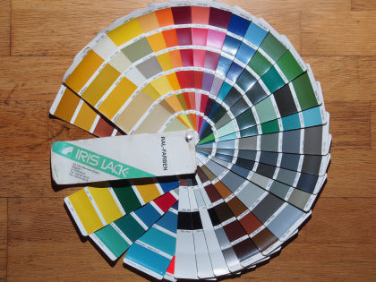 Thumbnail of a fan of paint colour swatches, from an Olympus ORF RAW file